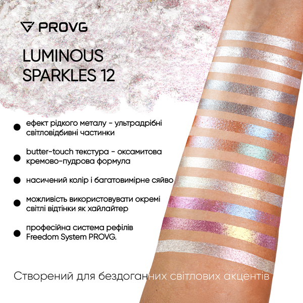 Тіні-спаркл для повік PROVG Luminous 12 Moonlight Reverence, рефіл, 2 г LU012 фото